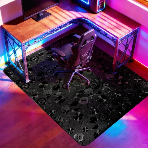 Vista 9 de Vicwe Tapete para silla de oficina para suelo de madera, 30 x 48 pulgadas, totalmente transparente, protector de silla de piso duro, fácil