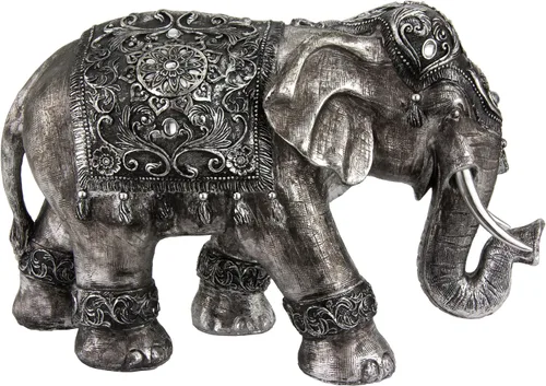 Vista 2 de Oriental Furniture - Estatua de elefante auspicioso de 20 pulgadas