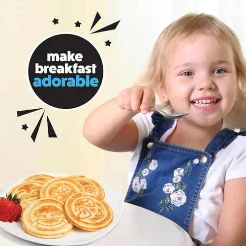 Vista 6 de Sartén mini para hotcakes con emojis - 7 caras sonrientes únicas para niños, sartén antiadherente para hotcakes con moldes para la estufa, plancha