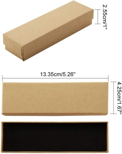 Vista 3 de PH PandaHall Paquete de 20 cajas de regalo de joyería, collar, pulsera, caja de papel kraft rectangular con esponja para vender cumpleaños, Navidad
