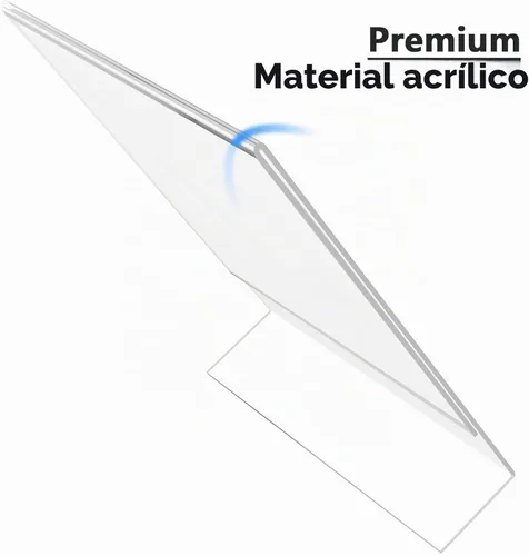 Vista 3 de MaxGear Soporte para Letreros de Acrílico, Soportes para Letreros Transparentes Soporte de Exhibición de Plástico 8.5 x 11 Pulgadas Inclinado Hacia