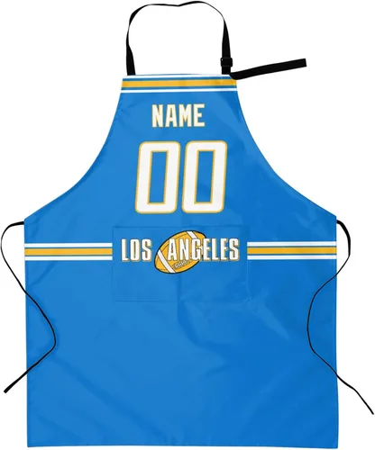 Vista 14 de Delantal con bolsillos, nombre personalizado y número, regalos personalizados para hombres y mujeres fanáticos del fútbol