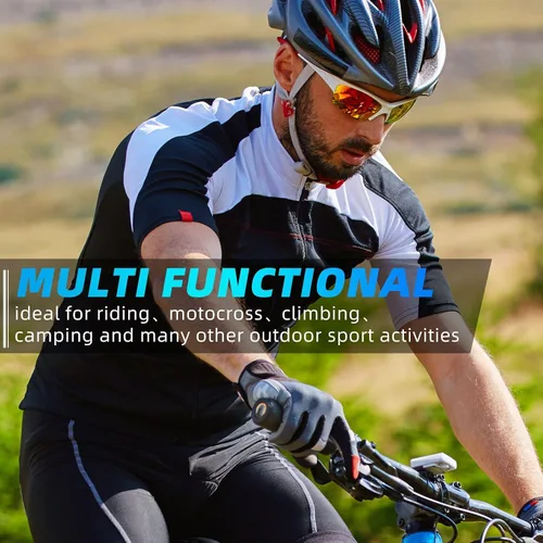 Vista 6 de BALEAF Guantes de ciclismo para hombres y mujeres, guantes de bicicleta de montaña, guantes de MTB, pantalla táctil de dedo completo, acolchados que