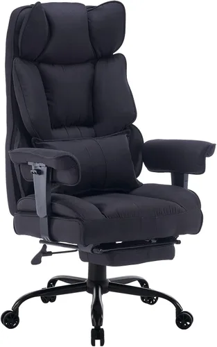 Vista 24 de Efomao - Silla ejecutiva de escritorio para oficina, con reposapiés, soporte lumbar y capacidad de carga hasta 400 libras, silla de computadora