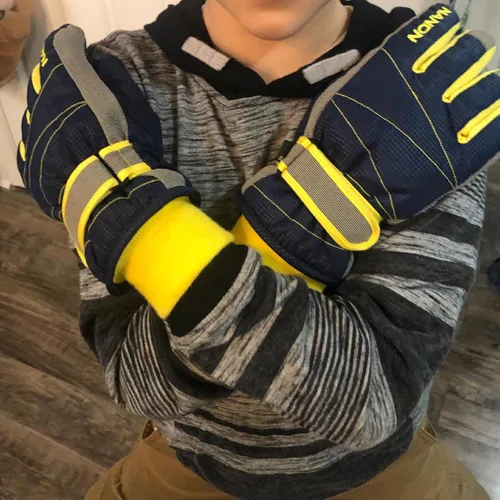 Vista 6 de JEELAD Guantes de esquí para niños y niñas, guantes de nieve de invierno, resistentes al viento, guantes de ciclismo para niños y niñas, clima frío