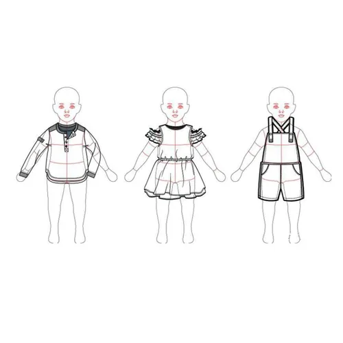 Vista 5 de 2 piezas de regla de curva francesa para niños para diseño de patrones humanoides de costura, reglas de curva francesa para medición de ropa, papel