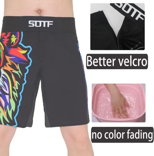 Vista 4 de SOTF Pantalones cortos transpirables para correr, MMA, boxeo, fitness, deportes