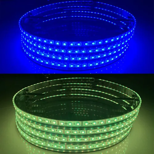 Vista 3 de Juego de 4 luces LED de 15.5 pulgadas RGB con cambio múltiple para llanta, con frenado, aplicación Bluetooth de giro/control remoto Ctrl IP68, kit