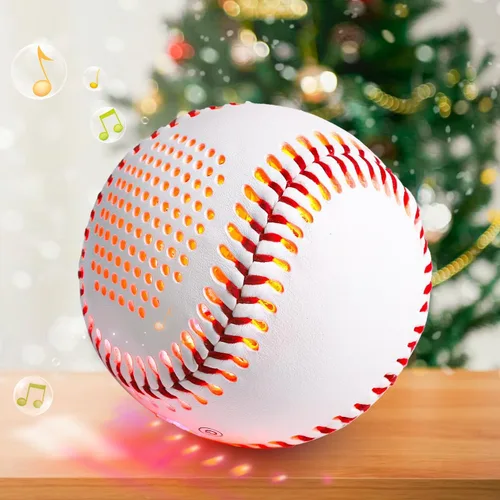 Vista 7 de Glow Baseball Bluetooth Speaker，Portable Sports Gift for Fans, Waterproof Outdoor Speaker with Party Lights. Rojo
