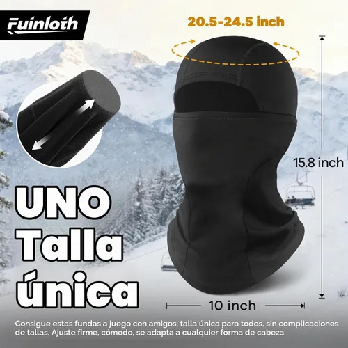 Vista 5 de Fuinloth Pasamontañas de Esquí Balaclava Pro, Pasamontañas a Prueba de Viento Térmico para Climas Fríos, Motocicleta para Hombres/Mujeres