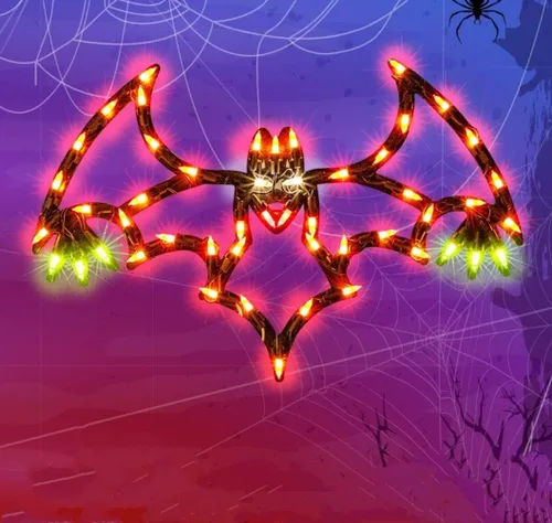 Vista 6 de LAMPHOME Decoraciones de Halloween – Silueta de ventana, linterna iluminada, telaraña, calavera, gato para fiesta, hogar, interior, adornos de mesa