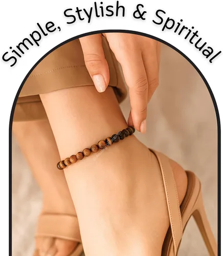 Vista 76 de Amazing Gemstone Crystal Anklet Ankle Bracelets for Women - Waterproof Beaded Healing Crystal Anklets, Plus Size Chakra Gemstone Bead Anklet