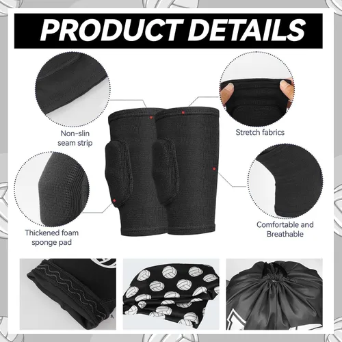 Vista 3 de 6 rodilleras de voleibol y manga de brazo, accesorios de voleibol, equipo de protección, antebrazo, codo, muñequera con almohadilla de protección