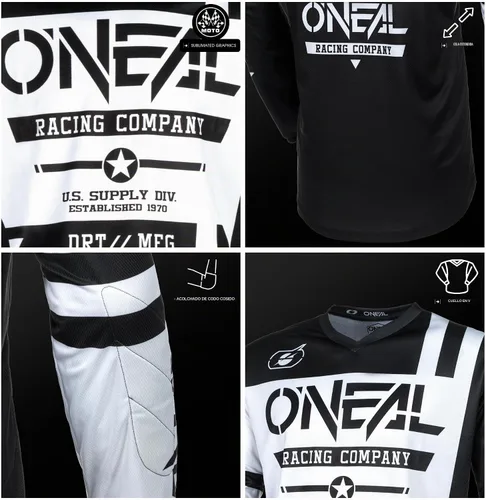 Vista 5 de O'Neal Men's Element V.24 Jersey Men's Negro/Blanco