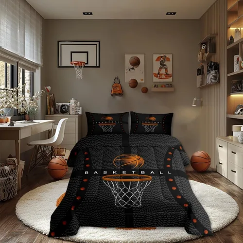 Vista 11 de Juego de edredón de béisbol en 3D para niños, tamaño twin, juego de ropa de cama para niños amantes de los deportes de juegos de pelota, decoración