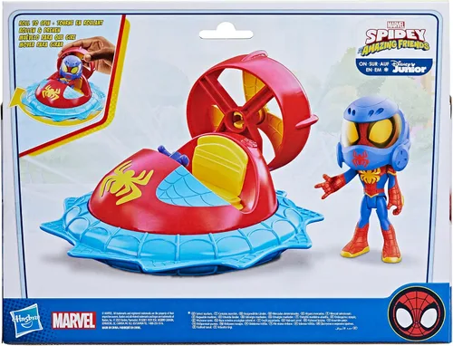 Vista 5 de Spidey and his Amazing Friends Marvel Web-Spinners Spidey con hover Spinner, juego de coche con vehículo, figura de acción a escala de 4 pulgadas