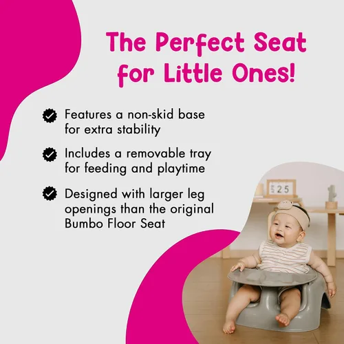 Vista 5 de Bumbo Asiento de piso de plástico Lite y bandeja combo, 3 a 12 meses Breige