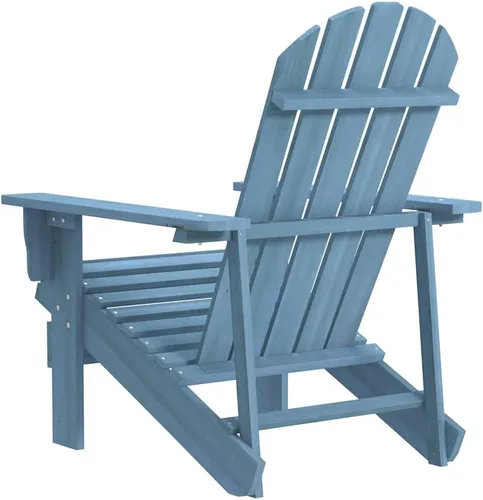 Vista 5 de Blue Adirondack Chair, Solid Fir Wood Outdoor Seating, Ergonomic Design for Garden Patio, 34.1x27.4x35.2 in, Weather-Resistant Front Porch Furniture