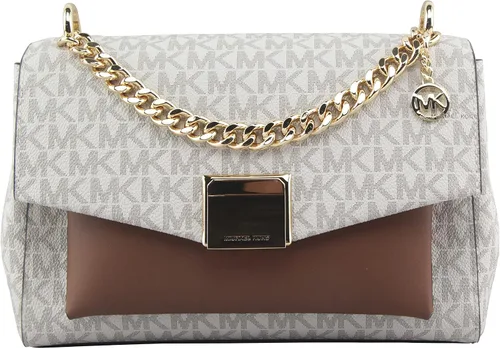 Vista 2 de Lita - Bolso bandolera mediano de dos tonos con logotipo Vainilla