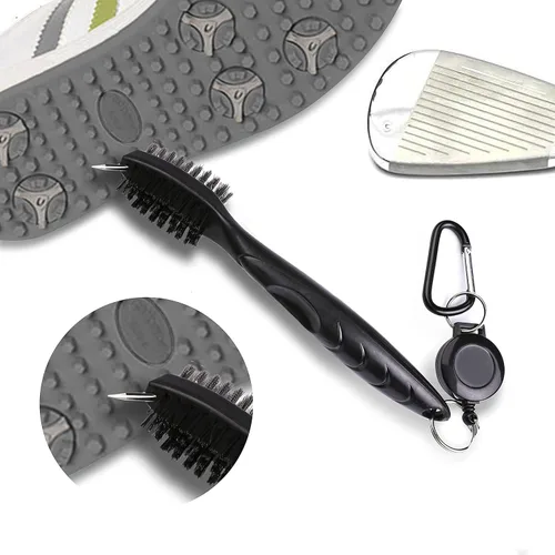 Vista 7 de Toallas de Golf, Toalla de Golf de Microfibra con Patrón Waffle Tri-fold - Kit de Herramientas de Cepillo con Limpiador de Ranuras del Club, con 2