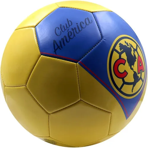Vista 2 de Voit Club América - Balón de fútbol tamaño 5, mercancía oficial de la Liga MX con diseño Heritage Amarillo, pelota de fútbol profesional de 32