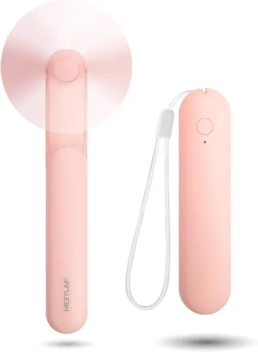 Vista 10 de Ventilador Portátil Mini de Mano, Ventilador Personal Pequeño Recargable con Diseño de Banco de Energía de Bolsillo para Viajes/Regalos
