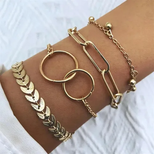 Vista 44 de Long tiantian Pulsera de oro gruesa para mujer, pulseras de oro delicadas, pulseras para mujer, pulseras apilables de eslabones de cadena