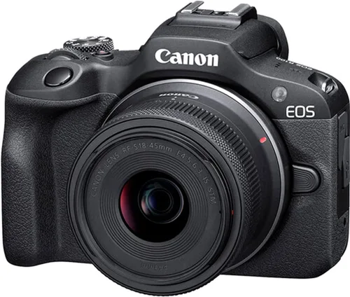 Vista 7 de Canon Cámara sin espejo EOS R100 con kit de video de lente de 0.709-1.772 in + filtros + estuche + tarjeta de memoria de 128 GB + agarre de cámara