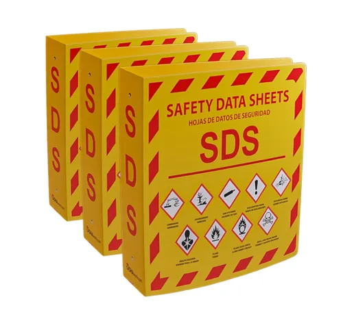 Vista 11 de (YS), 1 paquete, carpeta SDS - requisitos de 2024, uso pesado de 1.5 pulgadas, carpeta SDS de hoja de datos de seguridad de 3 anillos