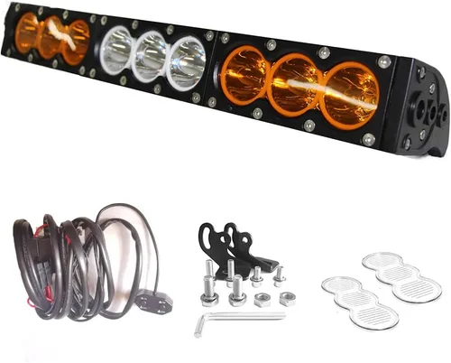 Vista 14 de AngelMa Barra de Luz LED de 12 Pulgadas 60W Ámbar Súper Brillante Spot Todoterreno de Una Sola Fila IP68 Impermeable para Cualquier Automóvil Camión
