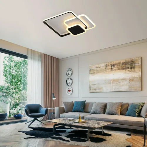Vista 9 de Lámpara de techo LED regulable moderna cuadrada de montaje empotrado lámpara de techo acrílico lámpara accesorios dormitorio cocina sala de estar