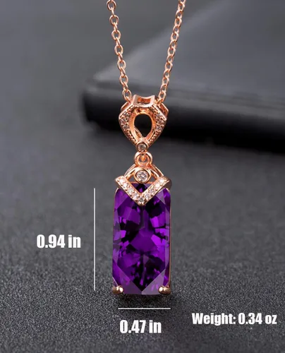 Vista 6 de Kim Carrey 18K Rose Gold Women's Necklace Natural Stone Gem Necklaces for Women Elegant Necklaces for Women Women's Jewelry Giftt