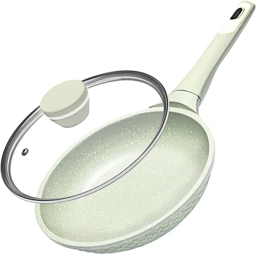 Vista 10 de Juego de 6 piezas de sartenes antiadherentes con tapas (8, 10, 11 pulgadas) para tortilla y huevo - 100% libre de PFOA/PFAS, antiadherente avanzado