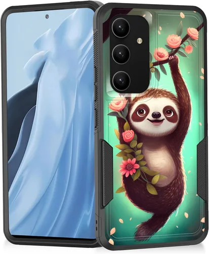 Vista 111 de Funda para Galaxy A14 5G, resistente de doble capa híbrida de policarbonato duro, goma suave, a prueba de golpes, funda protectora resistente