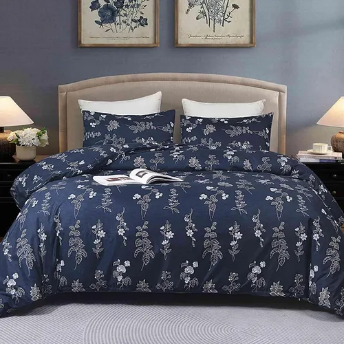 Vista 9 de Faincy Juego de edredón floral de tamaño individual, diseño de hojas de flores rosas y blancas, juego de cama alternativo reversible preppy, edredón