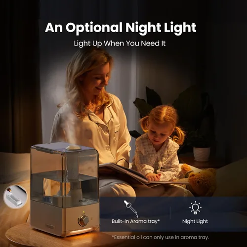 Vista 6 de Humidificadores para dormitorio, habitación grande, humidificador de niebla fría de 6.5 L, tiempo de funcionamiento de 45 horas, humidificador