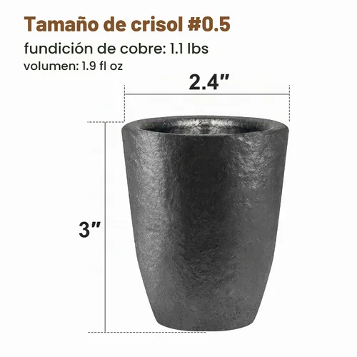 Vista 2 de Nelyrho #0.5-0.5KG Graphite Crucible for Melting Metal