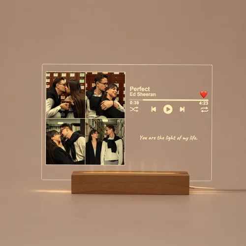 Vista 24 de Placa de música personalizada, cubierta de álbum de canción personalizada, marco de fotos personalizado, arte de vidrio, regalo de fotos, regalo