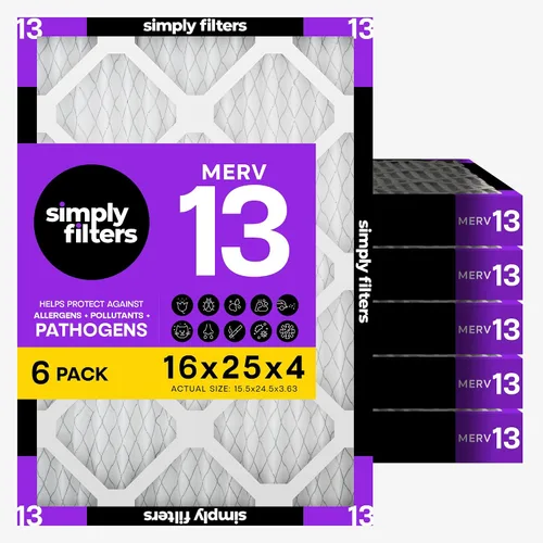 Vista 13 de Simply Filtro de aire de 10 x 10 x 1, Merv 13, MPR 1500, paquete de 6, para horno de aire acondicionado y HVAC