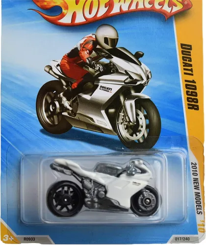 Vista 2 de Hot Wheels Ducati 1098R 2010 New Models Series White Ducati 1098R 1:64 Escala coleccionable Die Cast Car #17/44