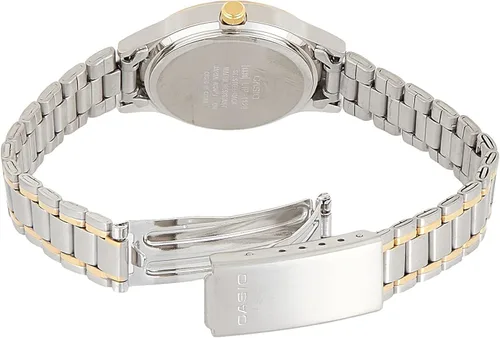 Vista 2 de Casio Core LTP1128G-7B Reloj de cuarzo de acero inoxidable de dos tonos con esfera blanca