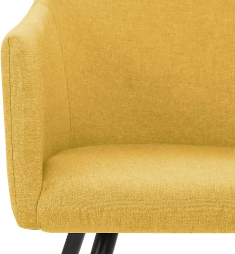 Vista 6 de Yellow Fabric Dining Chairs Set of 4, Modern Kitchen Dining Room Seating, Sturdy Metal Frame for Home