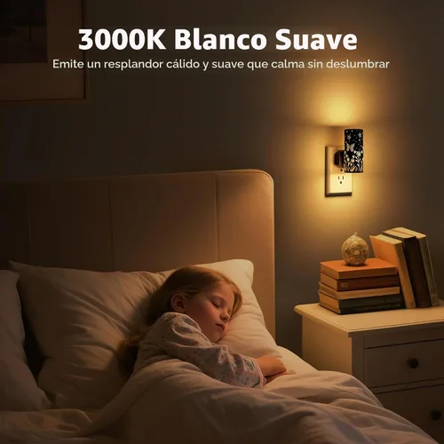 Vista 7 de Luces nocturnas LED enchufables a la pared, paquete de 2 luces nocturnas brillantes de 3000 K, del atardecer al amanecer, regulables de 0 a 100