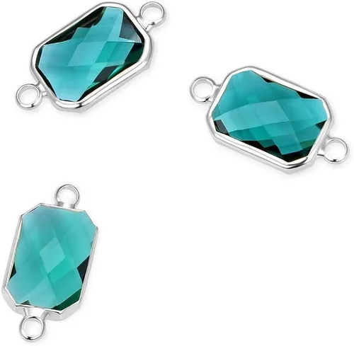 Vista 25 de Adabele 5pcs grado A abril diamante claro piedra natal conector rectángulo de corte radiante enlace 0.551 in plateado plata cristal Rhinestone Bead