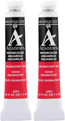 Vista 14 de Grumbacher Academy - Pintura de acuarela, 0.25 onzas, tono medio rojo cadmio (A029)