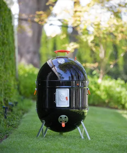 Vista 4 de ProQ Ahumador de barbacoa (Excel V4) - Ahumador de carne de carbón 4 en 1 - Ahumador y parrillas al aire libre - Barbacoa con ahumador