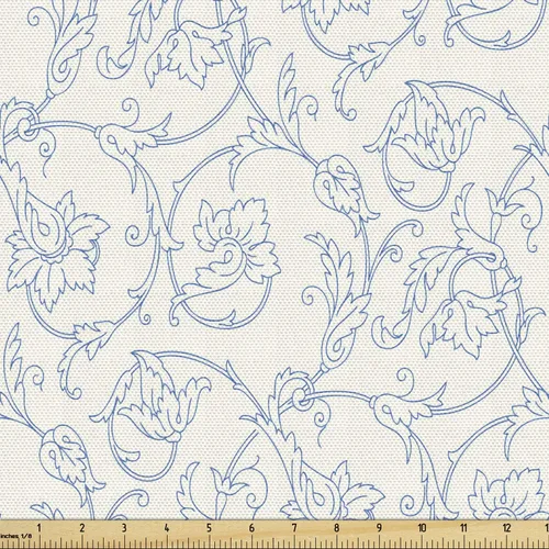Vista 17 de Ambesonne The Yard - Tela de gato con temática de bosque, diseño de animales en barcos, diseño creativo náutico de vida silvestre, tela decorativa