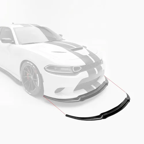 Vista 9 de Labio de Parachoques Delantero Compatible con Dodge Charger SRT GT-V 2015-2023 Estilo ABS Negro Brillante Divisor Delantero Protector Inferior AMPP