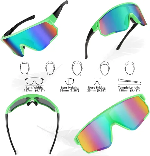 Vista 6 de WANWAN Gafas de sol deportivas de ciclismo para hombres y mujeres, estilo de los años 80, sombra de visera, béisbol, pesca, esquí, correr, golf
