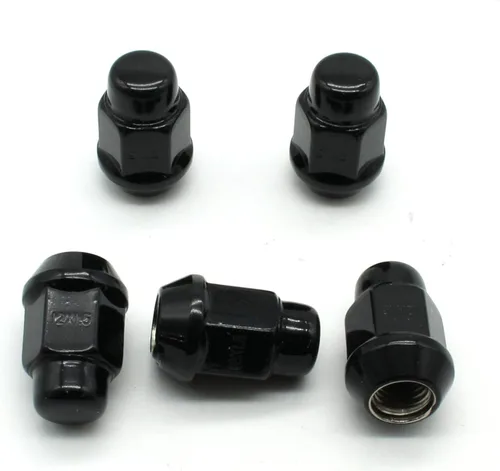 Vista 4 de TEMO Tornillo de bloqueo de rueda de tuerca de bellota de 20 piezas de cromo negro 1/2 pulgadas-20 bultos